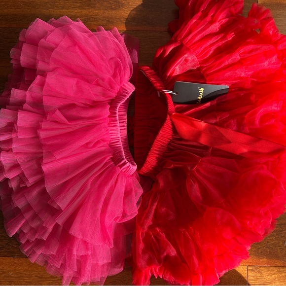 Red and Pink Girls Tutu Costume Skirts 2 Bundle Sz Sm - Picture 2 of 12